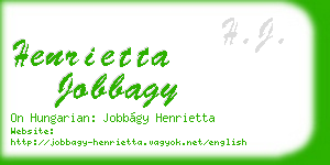 henrietta jobbagy business card