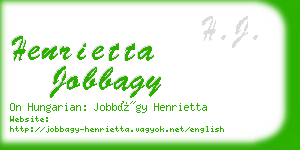 henrietta jobbagy business card